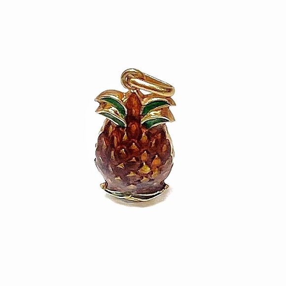 18K Pineapple enamel bracelet Charm 2pcs - Picture 4 of 11